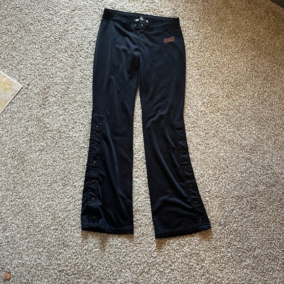 Guess Jeans Athletic Black Low Rise Wide Leg Pants w/ Snap Bottom Legs XS/TP - Picture 11 of 16